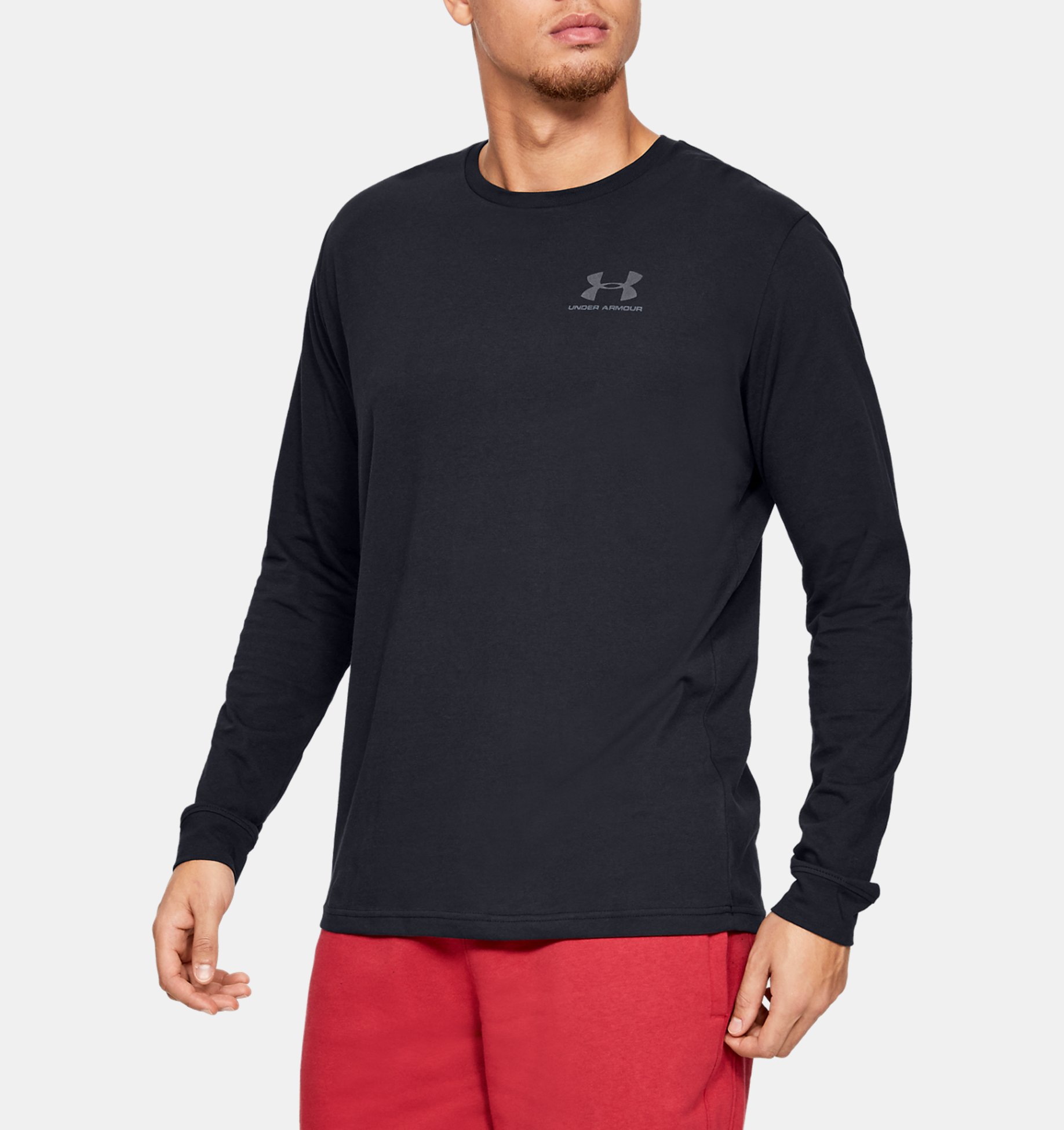 Under Armour Mens Sportstyle Logo Long Sleeve T-Shirt UA Top Lightweight Sweater 